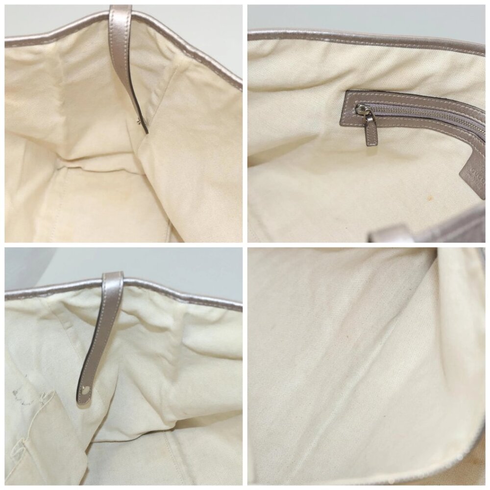 GUCCI GG Canvas Guccissima GG Twins Bag Leather Purple Silver 232956 Auth 119708 - Picture 15 of 16